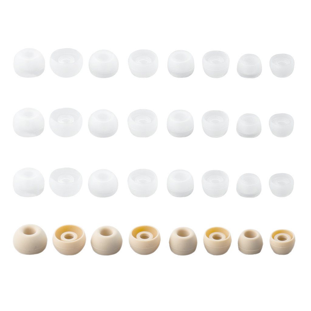 16 Pairs(S/M/L/XS) Soft Silicone Replacement Eartips Coffee Clear Earbuds  Replacement Ear Pads For 