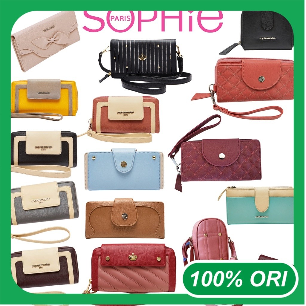 Cuci Gudang Dompet Sophie Martin Paris Wanita Lipat Panjang Koin Resleting HP Simple Korea Mewah Ori