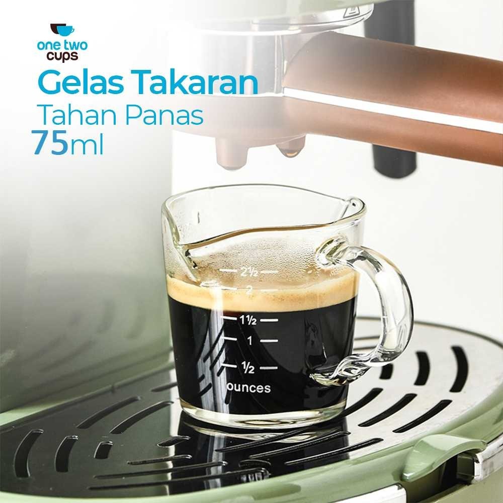 One Two Cups Gelas Ukur Kaca Takar Kimia Kopi Espresso / Gelas Takar Kaca / Gelas Kopi / Teko Cangki