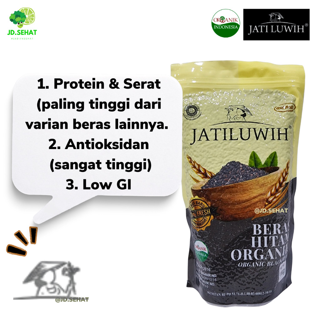 

JATILUWIH Beras Hitam Organik Diet Sehat Pouch 1 kg
