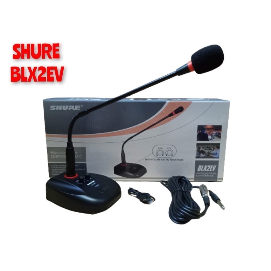 MIC Gooseneck Podium Rapat Meja Kabel SHURE BLX 2EV BLX2EV Peka Condenser
