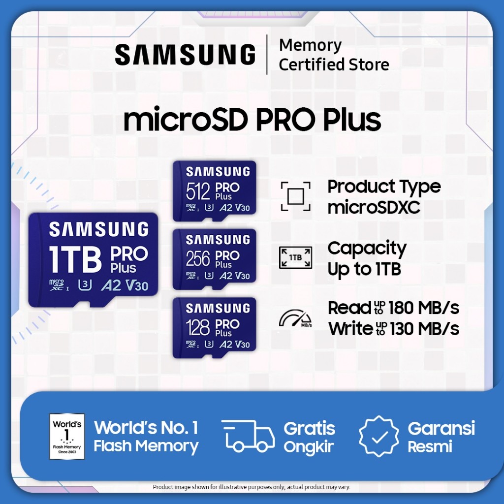 Samsung microSD PRO Plus UHS-I - microSDXC - 128GB / 256GB / 512GB / 1TB