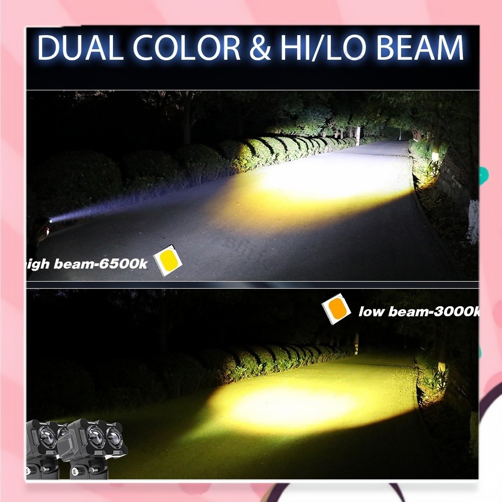 Lampu Sorot LED SQL 3 Mata Laser Putih Kuning Waterproof Lampu Tembak Motor Mobil Super Terang Hemat