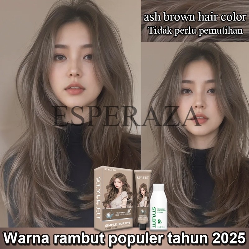 Promo【Obral Panas 2025】STYLE FIT ash brown hair color 200ml Menangani masalah warna tak menonjol（pew