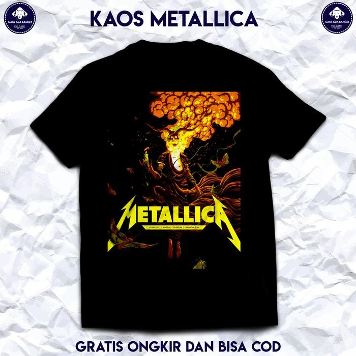 (COD) Kaos Metallica Original. Kaos Musik Baju Band Metallica Berkualitas. - S