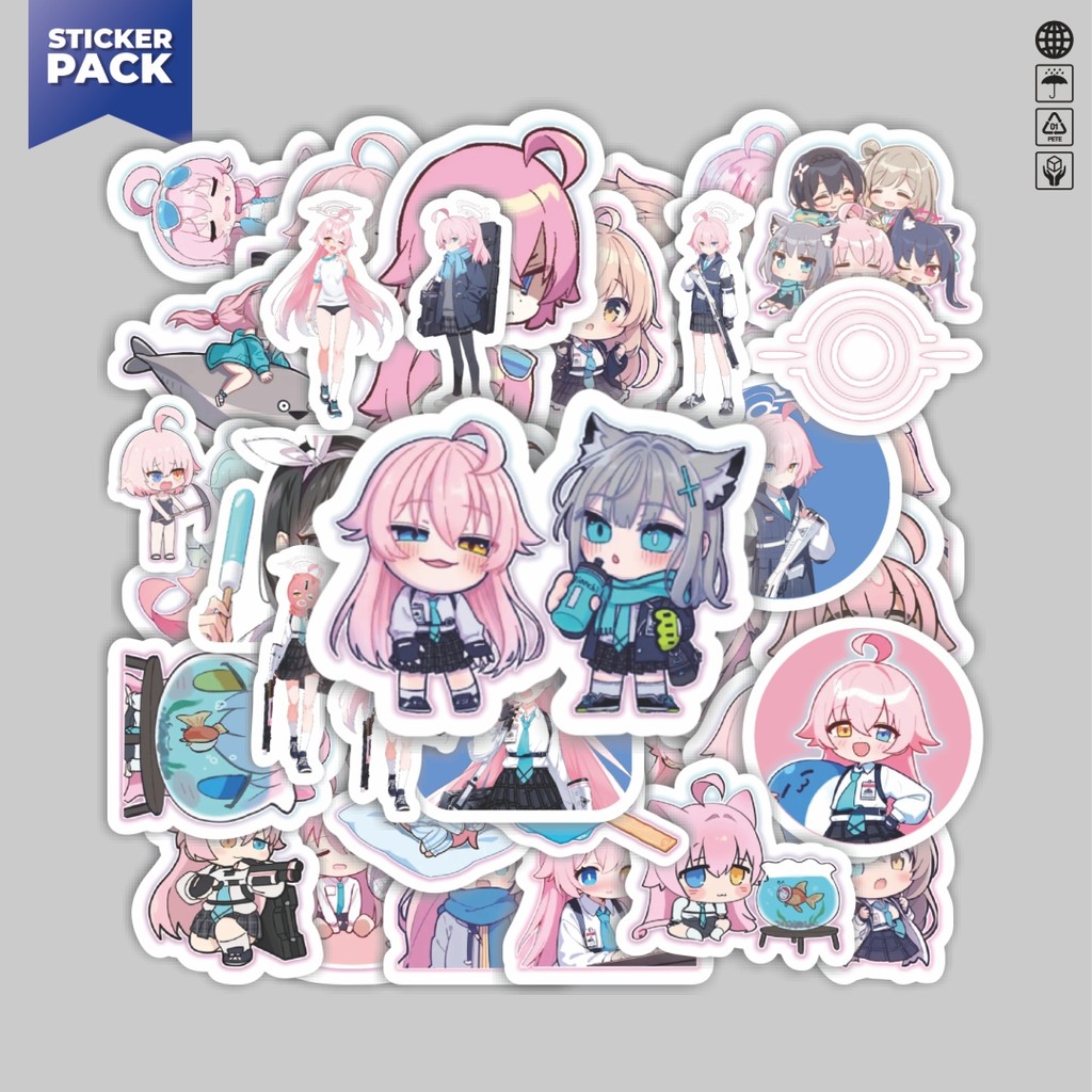 

[100PCS]Stiker Pack Game Series Blue Archive Game Aesthetic Vinyl Anti Air Dekorasi Sticker Laptop Buku Journal Koper Helm Casing HP Gitar Helm Skateboard