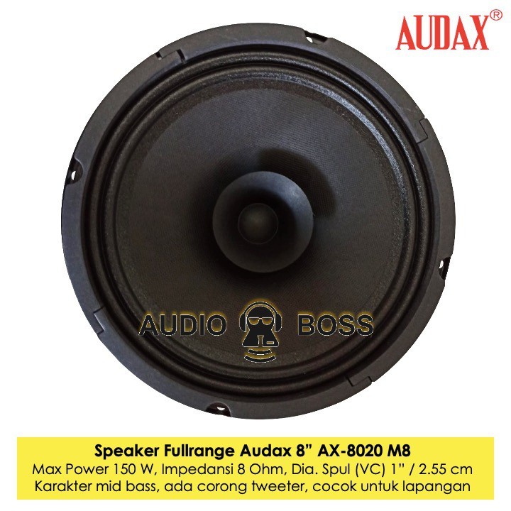 TANEKASHOP - Speaker 8 inch Fullrange Audax AX - 8020 M8 Outdoor AX-8020 8 in 8"