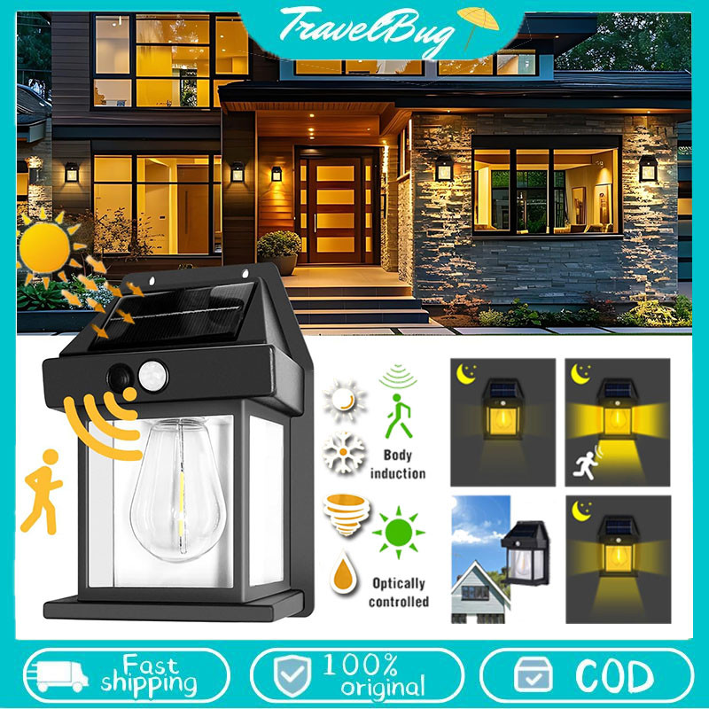 Lampu Dinding Tenaga Matahari Solar Matahari Tahan Air Hias Taman Tenaga Surya Sensor Lampu Taman Se