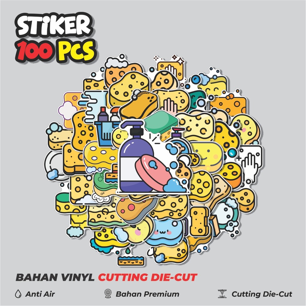 Terbaru 50 pcs Spons Dekorasi Lucu Kreatif untuk Notebook, Skateboard, HP