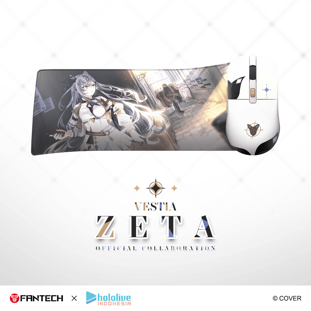 FANTECH x VESTIA ZETA HOLOLIVE EXCLUSIVE Limited Edition Deskmat MP905 & Mouse WG9 Gaming Wireless