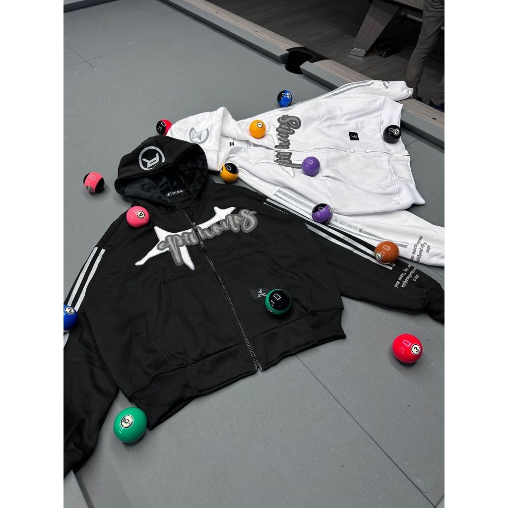 XALISHOP HOODIE JAKET BOXY ZIPPER REFLEKTIF MENYALA UNISEX SABLON FOAMING (EPIMONOS) DOBLE ZIPPER YK