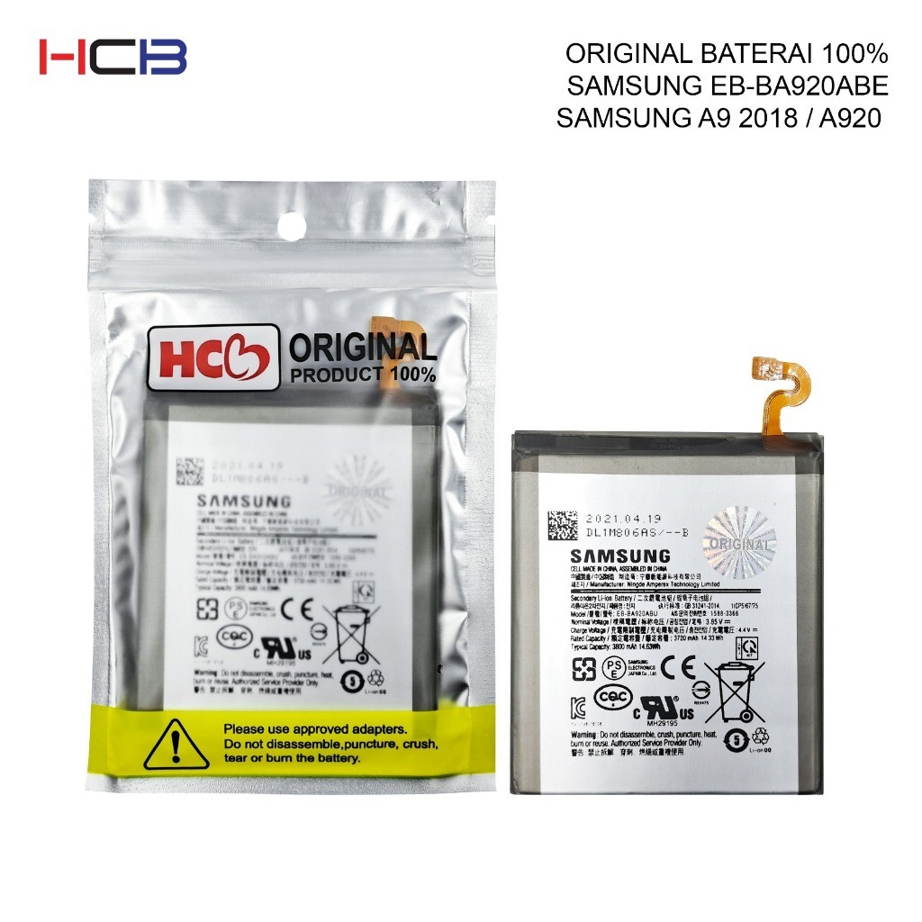 BATERAI SAMSUNG EB-BA920ABE SAMSUNG A9 2018 / A920 BATERAI ORIGINAL 100%