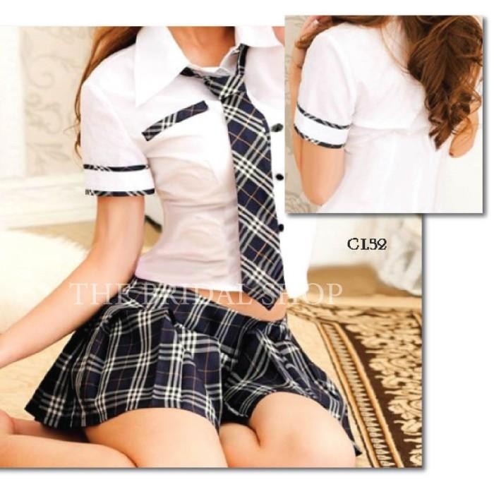 Costume Uniform Student Dress Set Premium Cosplay Lingerie Siswa Motif Kotak-Kotak CL52