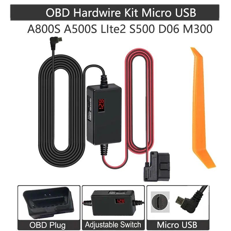 for 70mai OBD Hardwire Kit Power Cable Micro USB for 70mai 4K A800S A500S S500 M300 LIte2 for Dash C
