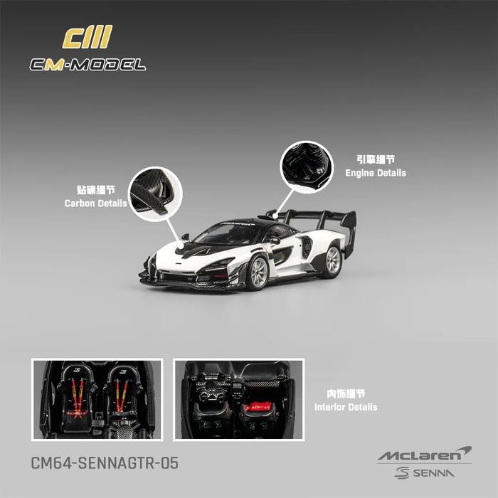 CM64-SennaGTR-05 - CM Model 1/64 McLaren Senna GTR White