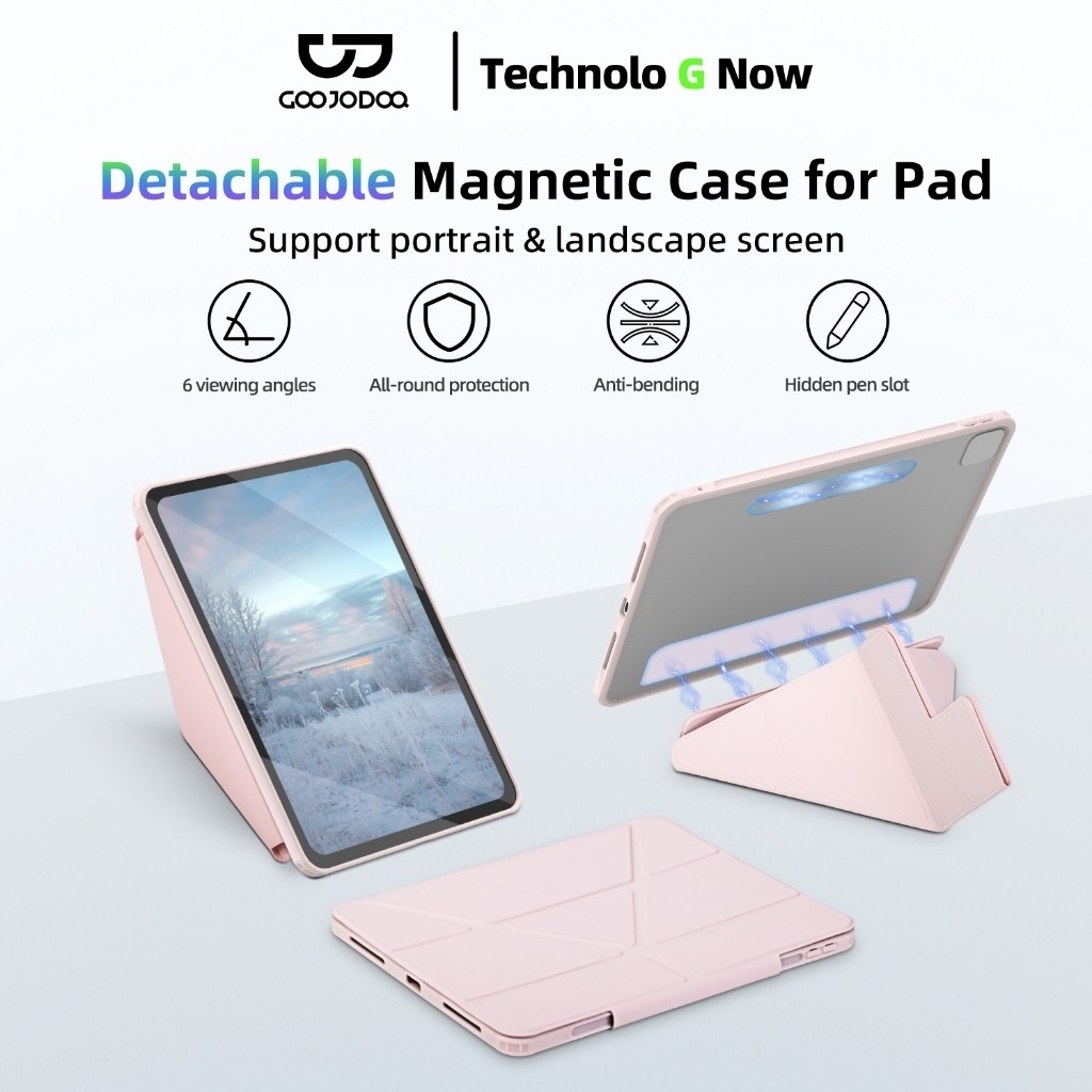 GOOJOODOQ 5-in-1 Casing Pelindung iPad Lipat Slot Pena Multi-sudut Casing Pelindung TPU Tahan Air un
