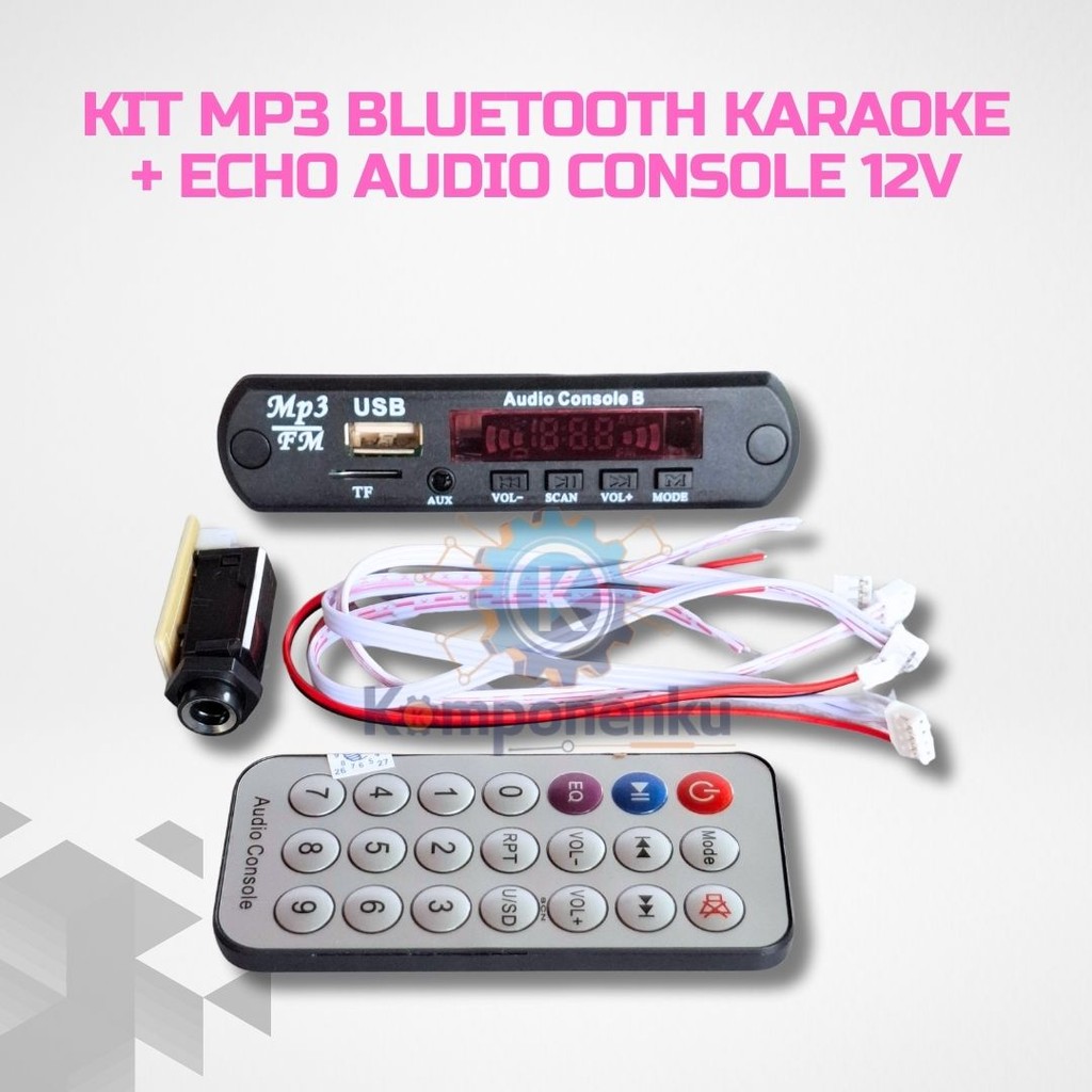 Modul MP3 Bluetooth Karaoke + Echo – Audio Console DC 12V untuk Rakit Speaker & Ampli Karaoke