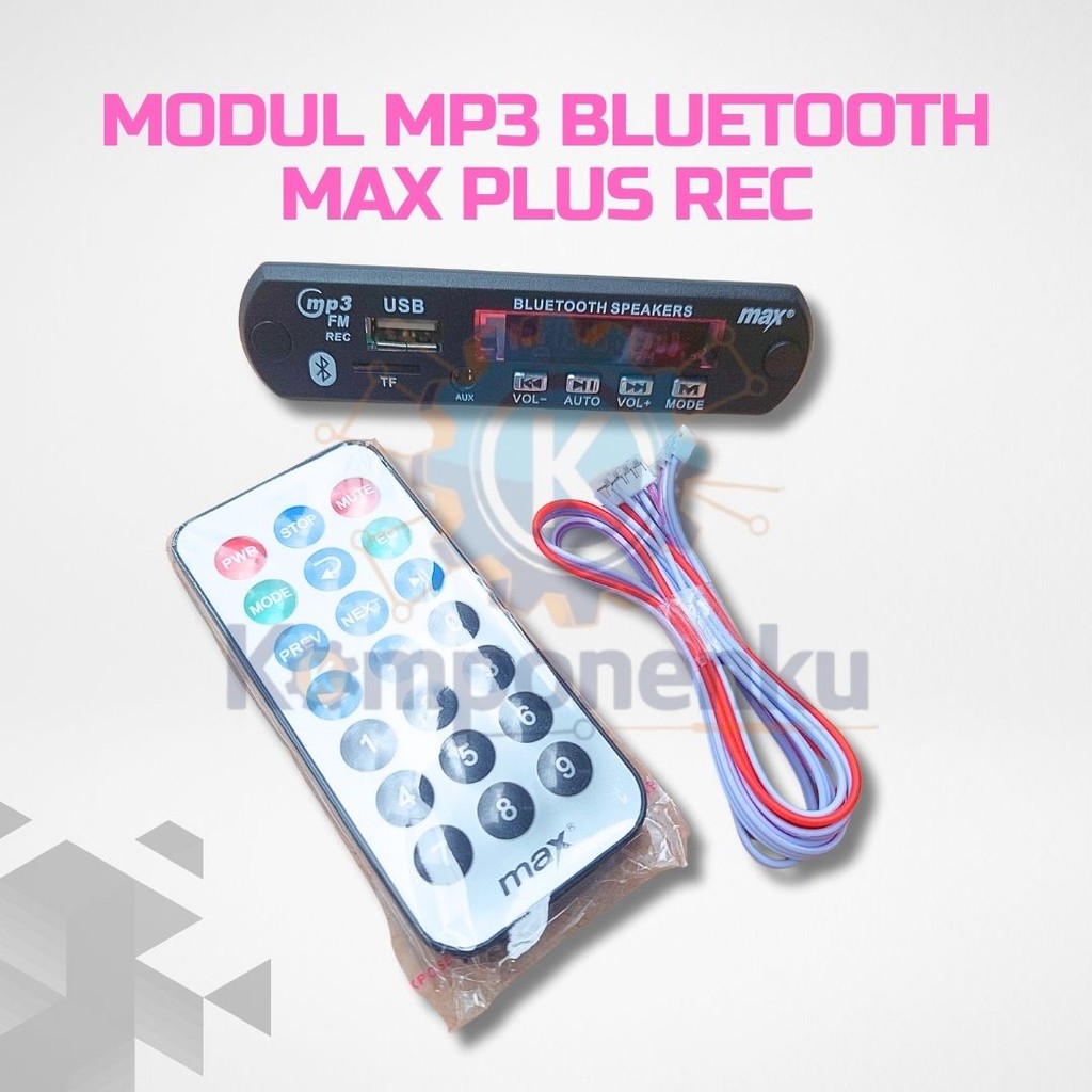 Modul MP3 Bluetooth MAX Plus REC – Support Rekaman & Playback Audio 9V-12V