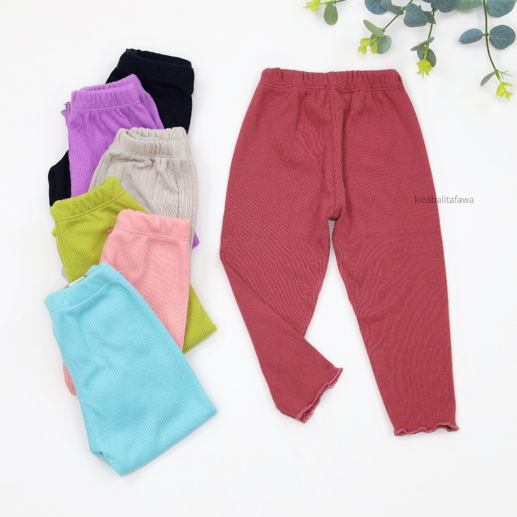 Legging Seulgi uk Bayi - 7 Tahun / Leging Polos Bayi Balita Knit Celana Panjang Anak Perempuan Premi