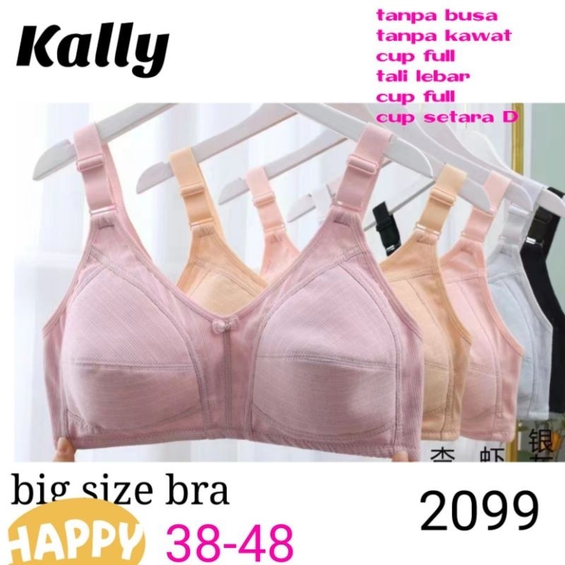 TERLARIS KALLY Bh bra & tanpa kawat tanpa busa size besar 38-48 cup D| 2099