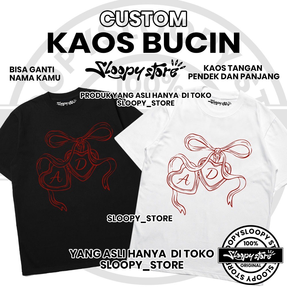 Sloopy store  Custom Kaos Bucin INISIAL bisa ganti nama /Kaos Bucin/Kaos Pasangan/Kaos couple