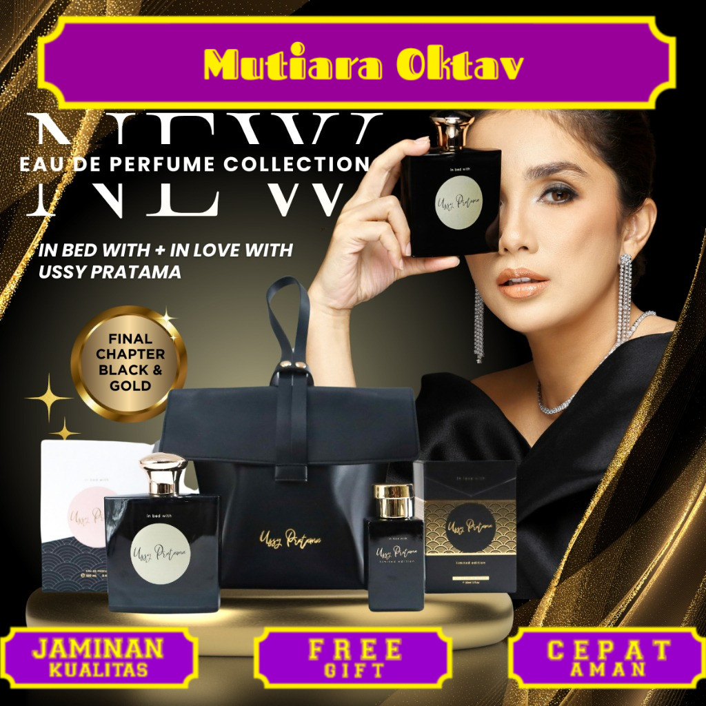 USSY PRATAMA + in bed with + in Love with Paket Eau de Parfum Black & Gold Perfume Fragrance