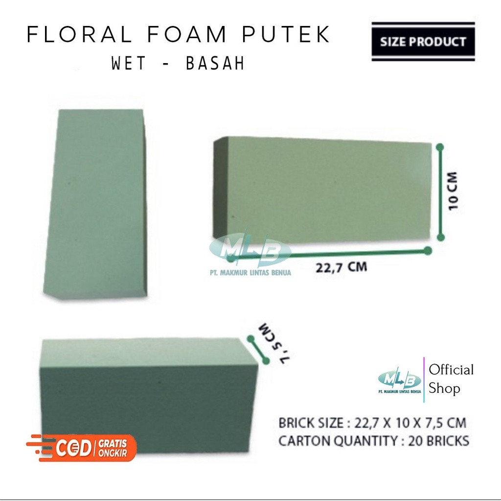 4ever Floral Foam Kering dan Basah Putek Busa Gabus Bunga Tancap