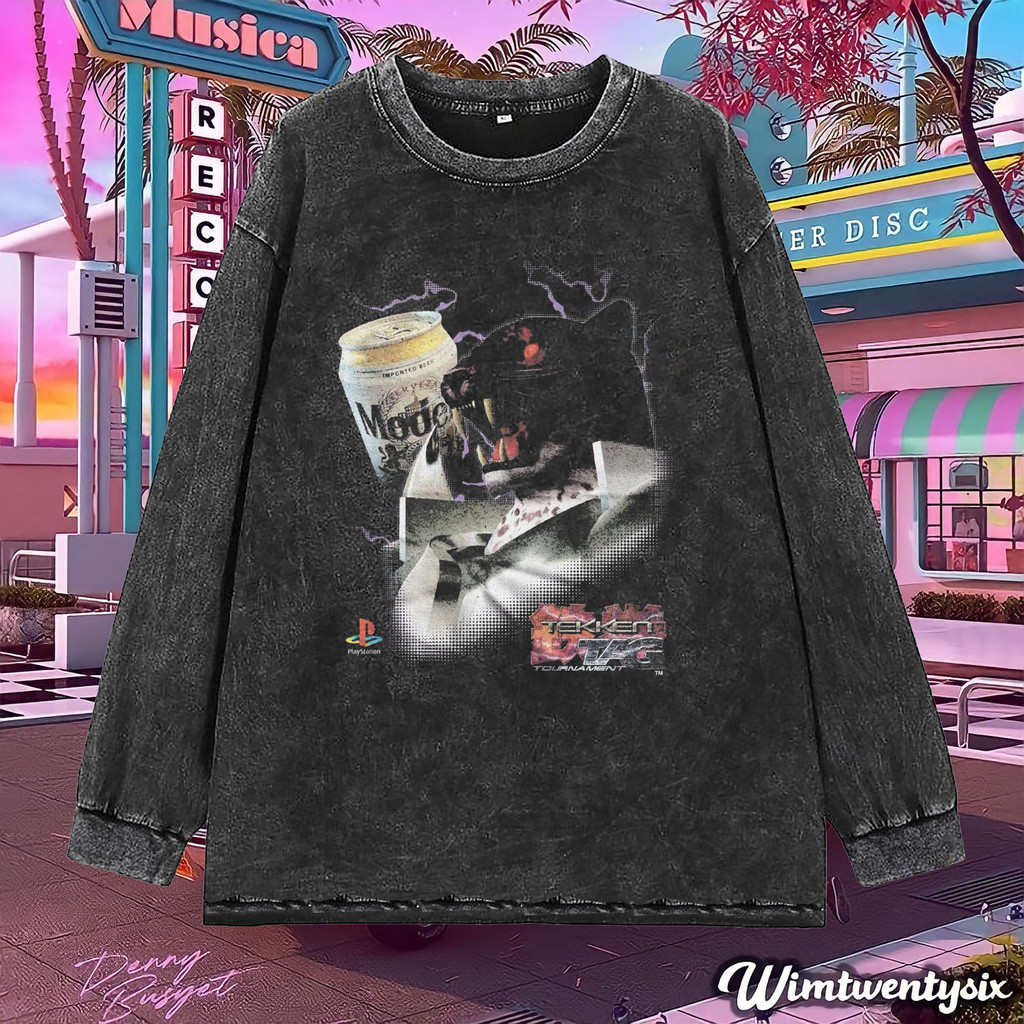 wimtwentysix "tekken king #2" oversize longsleeve | kaos oversize | washed | t-shirt oversized | vin