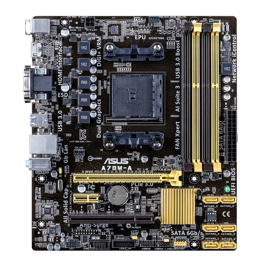 ASUS A78M-A Motherboard Socket FM2/FM2+ AMD A78DDR3 64GB Support A10-6790K A10-7870K A4-4020 A6-5400