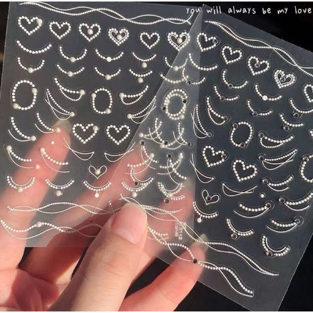 Sticker Nail Art Crystal Diamond Pearl Nail Sticker | Stiker Kuku Crystal Diamond Pearl