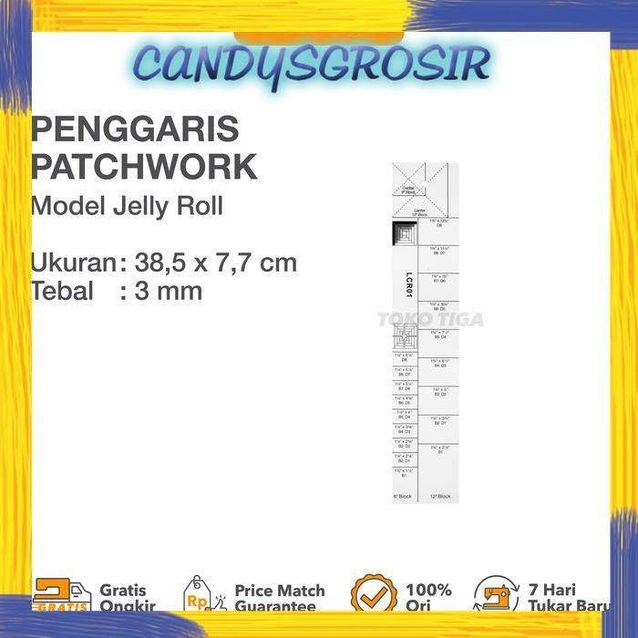 Penggaris Patchwork Jelly Roll / Block Quilting Ruler (LCR01)