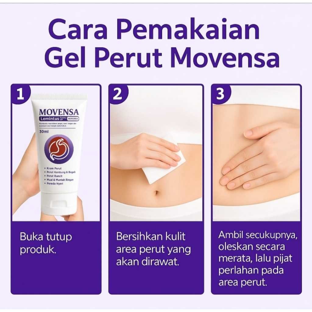 Movensa Official Store Gel Cream Krim Herbal Original Nyeri Perut Hilang Asam Lambung Lebih Ringan