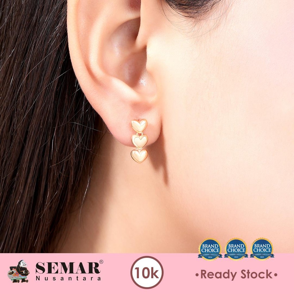 Anting Emas Tindik Love Blooming Gold 10K Semar Nusantara