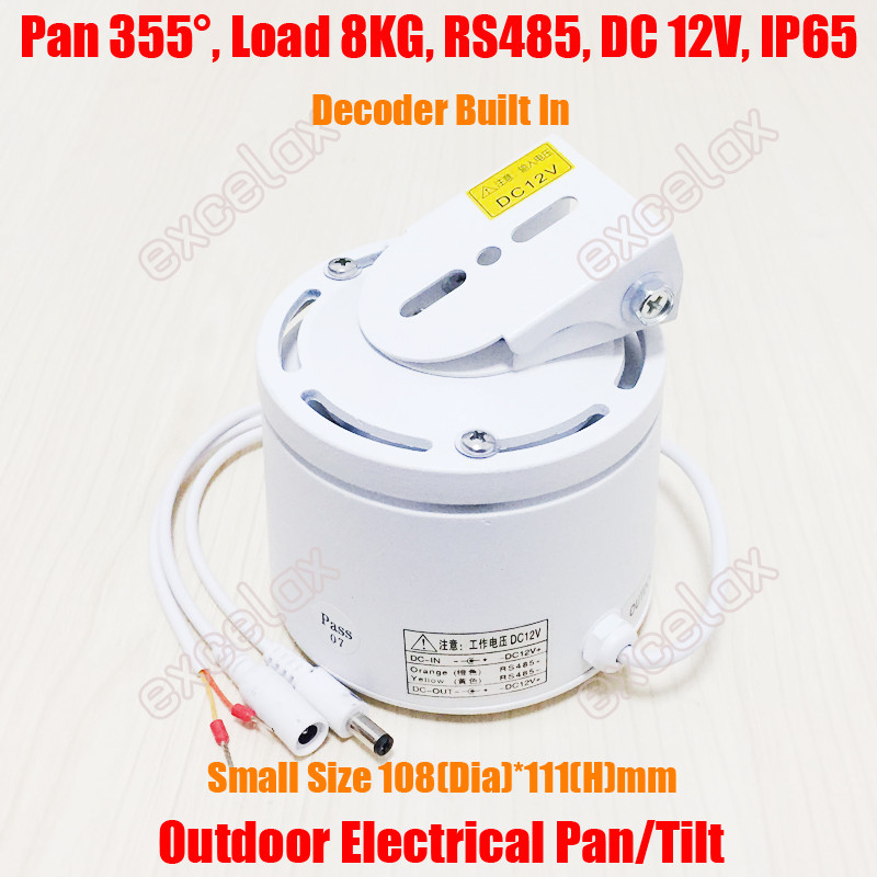 8KG RS485 Motorized Pan Tilt Scanner Unit Decoder Outdoor Auto Horizontal Rotation Support Bracket f