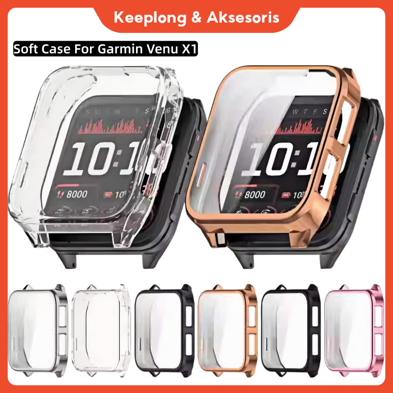 TPU Soft Case Garmin Venu X1 SmartWatch Casing Pelindung Full-Cover Venu X1 Screen Protector Case Fo