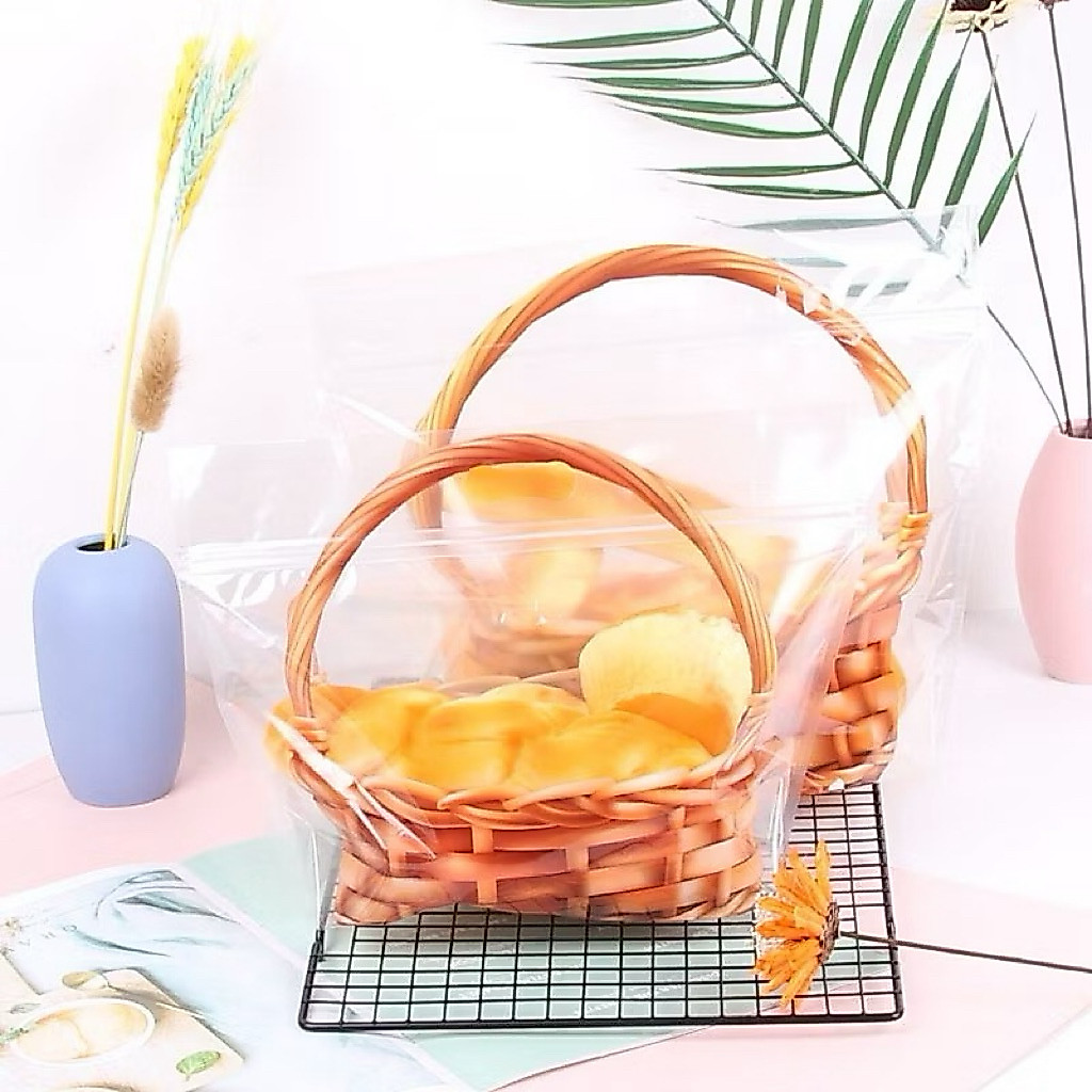 10 Pcs Kantong Kertas Plastik Ziplock Roti Tawar | Paper Bag Roti / Paper Bag Kue / plastik Cookies 
