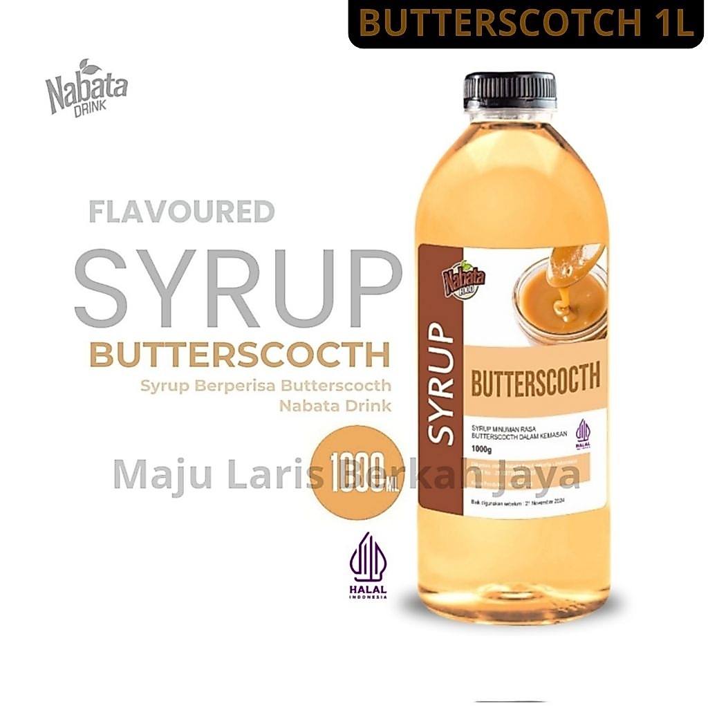 Butterscotch Syrup Untuk Kopi 1000ml | Sirup Butterscotch halal 1liter