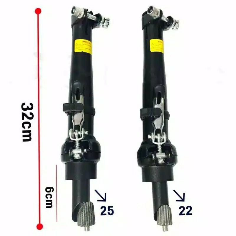 Handle post tiang stang sepeda lipat insert standar 22,2  dan  insert oversize 25,4 model fork drat