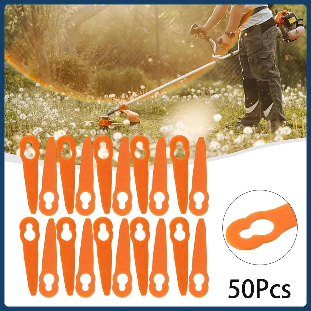 50pcs For STIHL FSA45 Plastic Blades Cordless Grass Trimmer Mowing Heads For Grass Cutter Lawn Mower