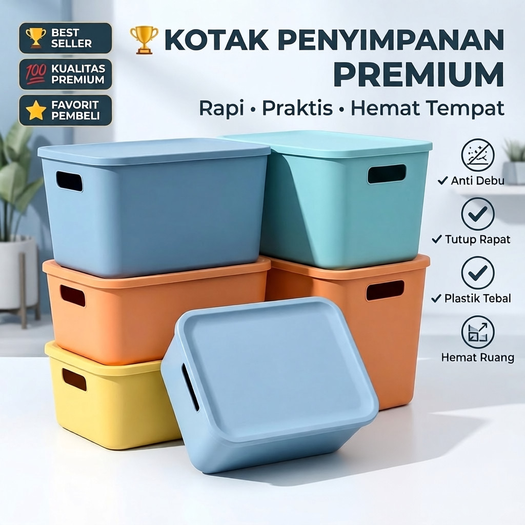 Kotak Penyimpanan Bin Pantry Serbaguna Keranjang Penyimpanan Storage Box HSB170