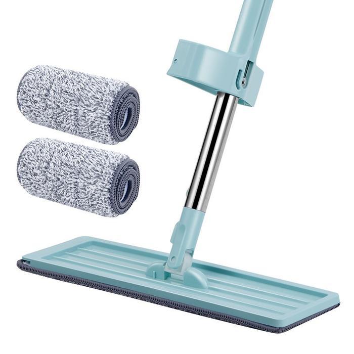 Alat Pel Lantai Tarik Peras Otomatis Flat Mop Peras Tanpa Tangan Alat Ngepel Pembersih Lantai - Alat