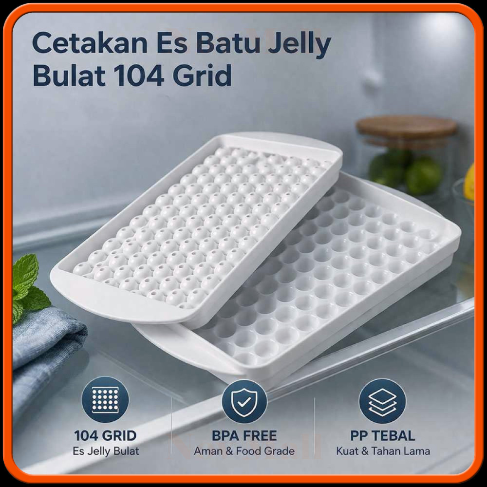 Cetakan Es Batu Jelly Bulat 104 Grid Ice Cube Tray BPA Free ZN019