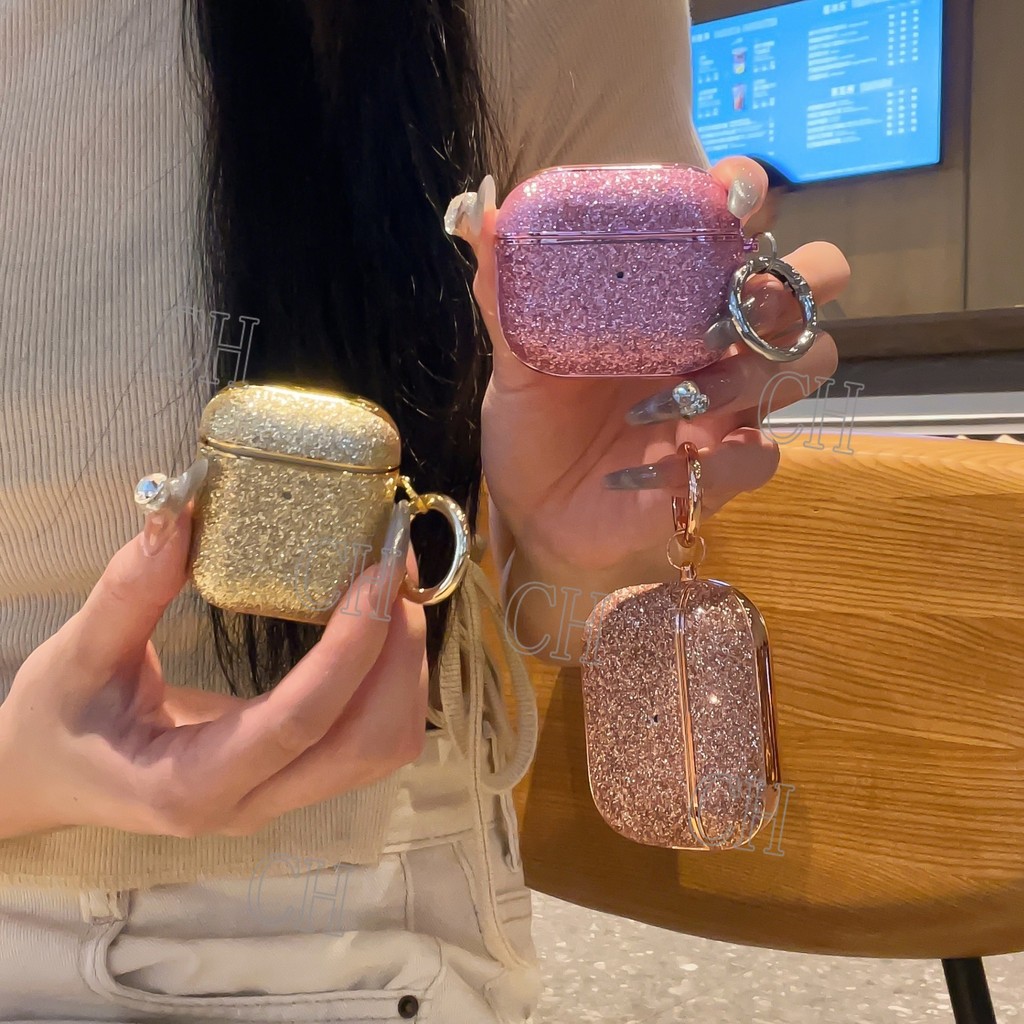 Advanced Electroplated Full Glitter AirPods Protective Case with Gold, Silver, Rose Gold Matching Me