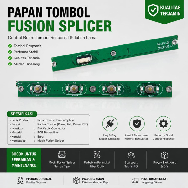 Sparepart Keypad Fusion Splicer AI-9 Bekas Copotan Tested Berfungsi Papan Tombol Fusion Splicer AI9 
