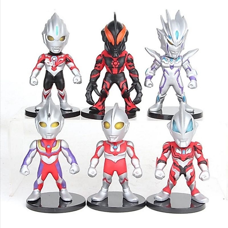 Mainan Anak Action Figure Ultraman Chibi Mini Topper cake Ultraman karet