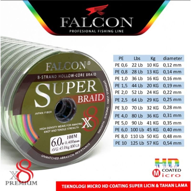 Pe Falcon X8 super braid