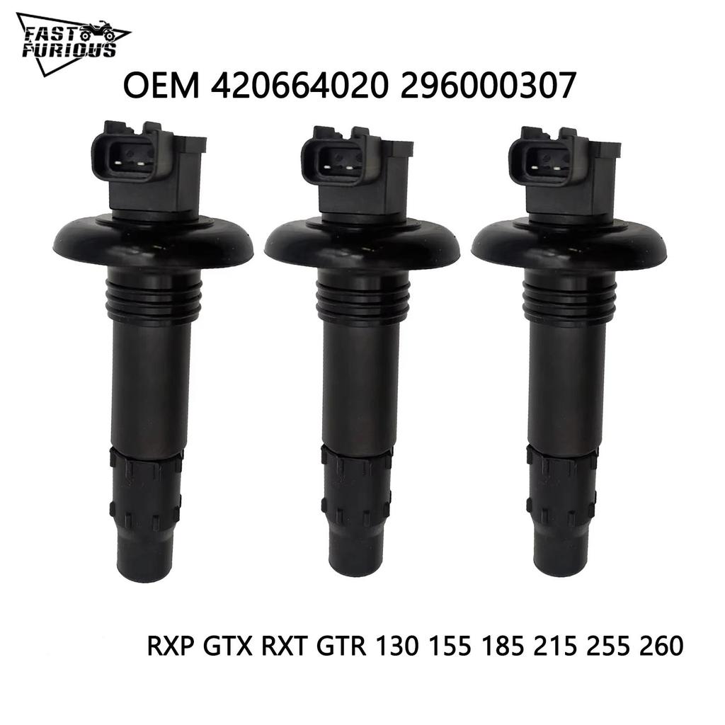 3pcs Ignition Coil Stick For sea motorboat  RXP GTX RXT GTR 130 155 185 215 255 260 420664020 296000