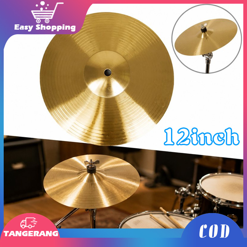 Cymbal Crash 12 Inch Simbal Drum Bahan Kuningan Tahan Lama untuk Drum Kit