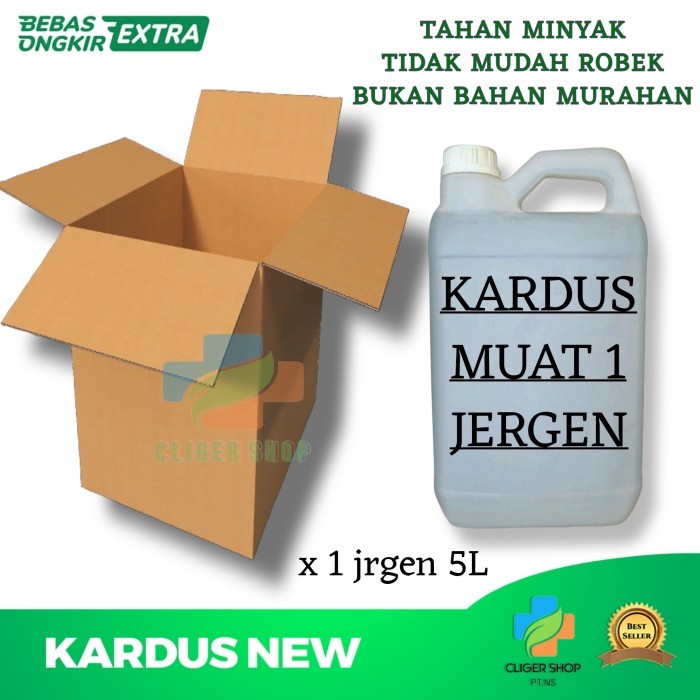 kardus packing jerigen 5 liter tahan minyak TEBAL  - isi 1 jergen