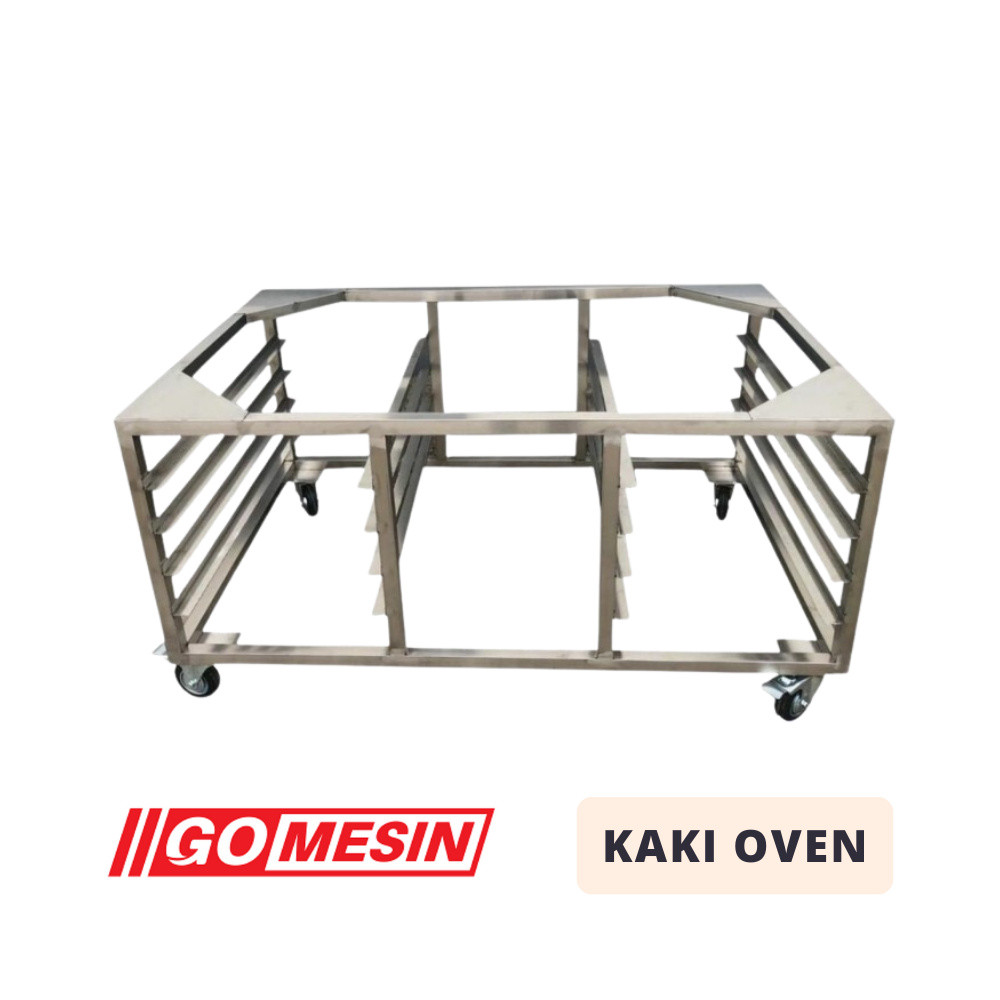 PROMO Meja Oven 1 Deck 2 Tray Stainless Kaki Meja Oven Stainless Steel